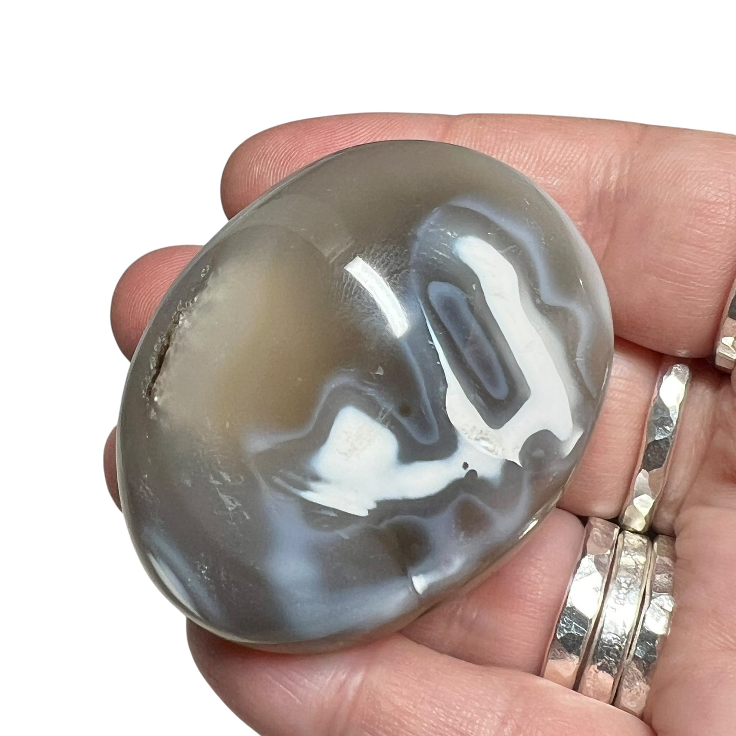 Orca Agate Palm Stone