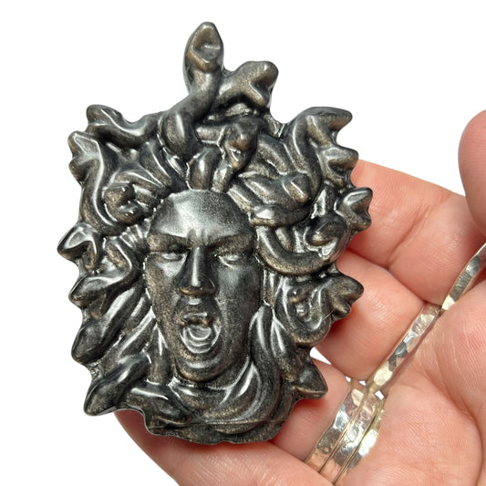 Silver Sheen Obsidian Medusa