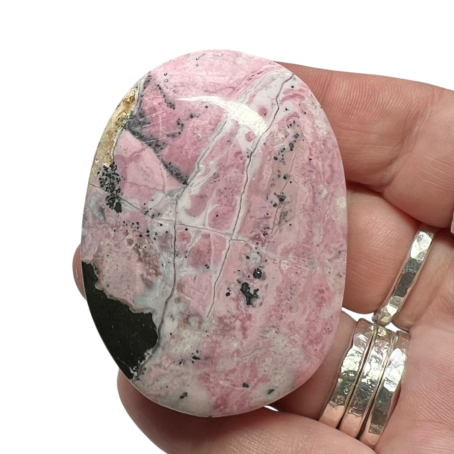 Pink Rhodonite Palm Stone