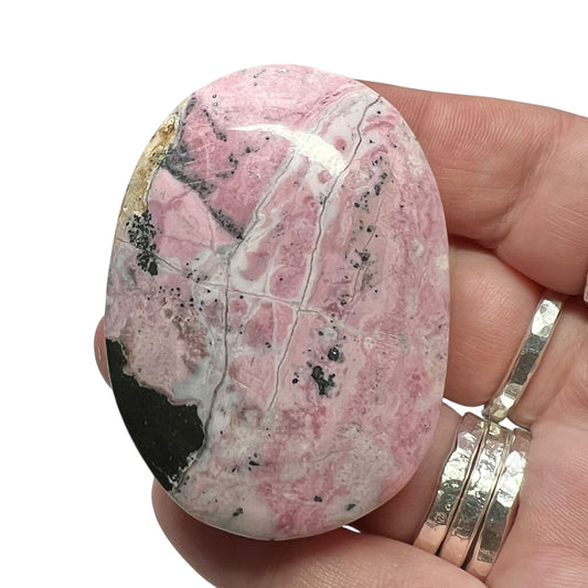 Pink Rhodonite Palm Stone