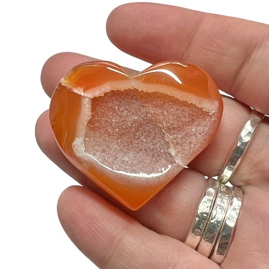 Carnelian Druzy Heart