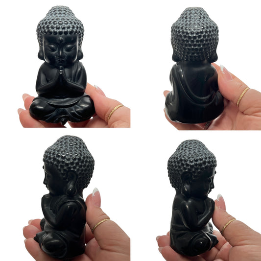 Black Obsidian Buddha Carving