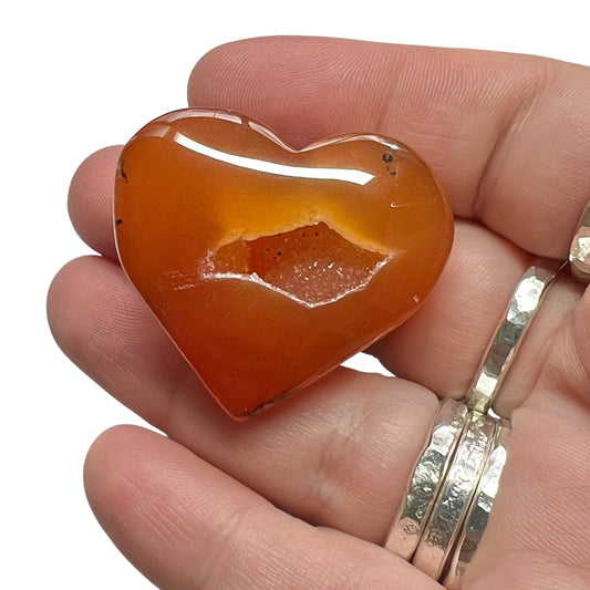Carnelian Druzy Heart