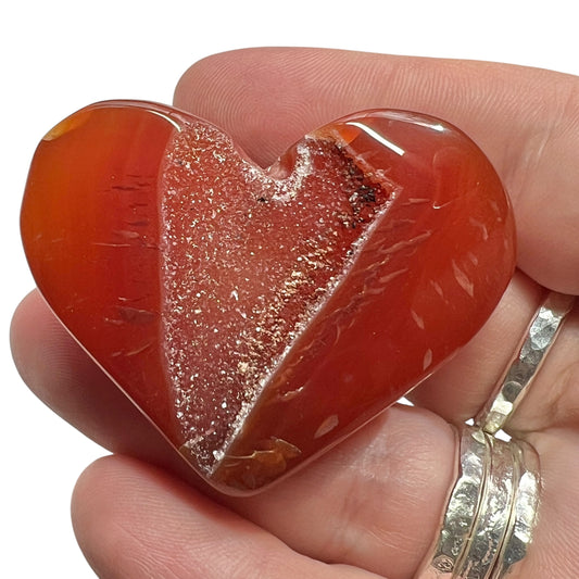 Carnelian Druzy Heart