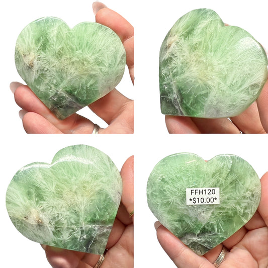 Feather Fluorite Heart