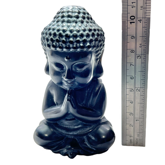 Black Obsidian Buddha Carving