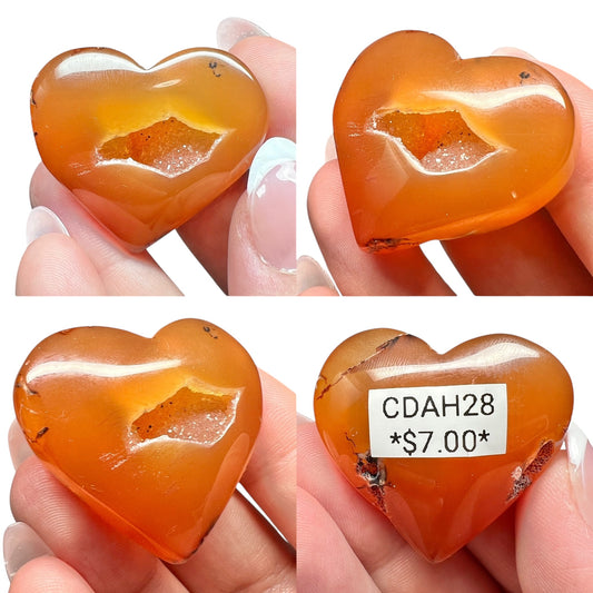 Carnelian Druzy Heart