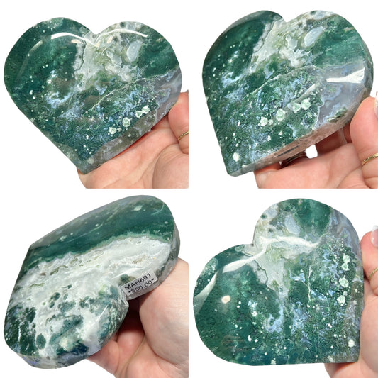 Moss Agate Heart