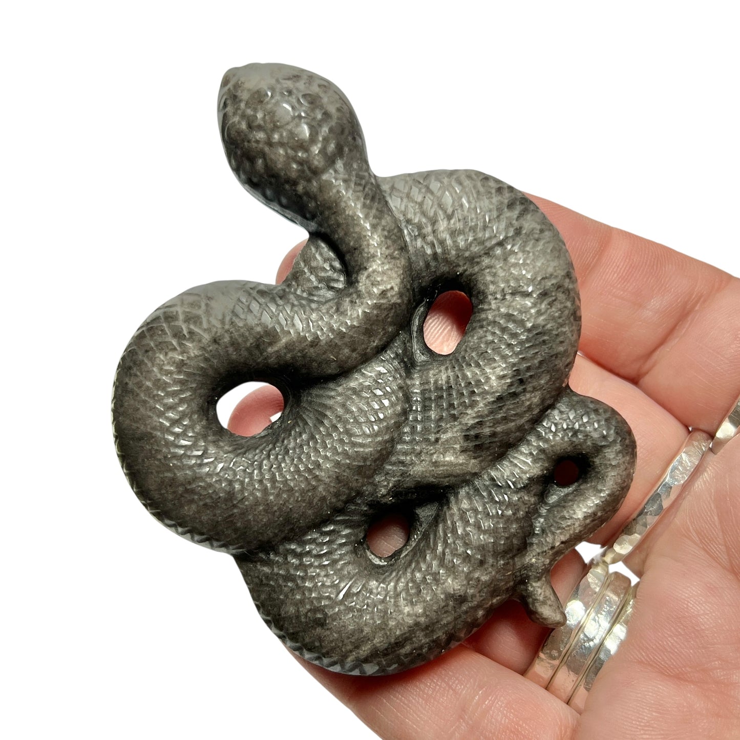Silver Sheen Obsidian Snake