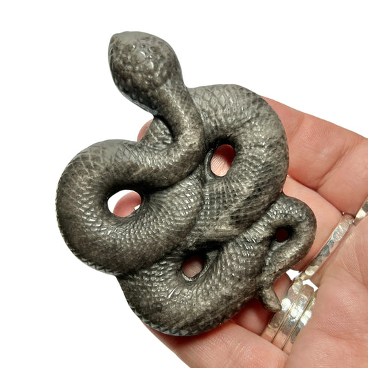 Silver Sheen Obsidian Snake