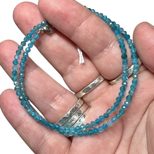 Faceted Apatite Bracelet 3mm