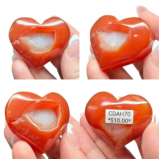 Carnelian Druzy Heart