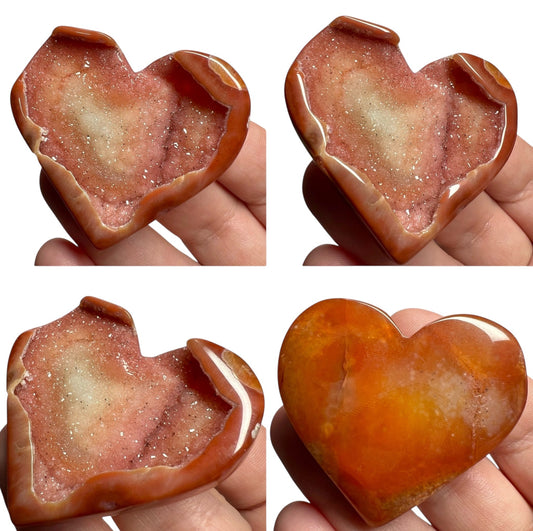 Carnelian Druzy Heart
