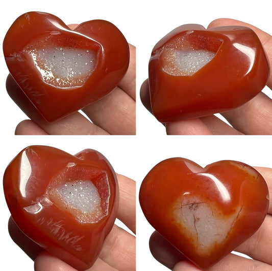 Carnelian Druzy Heart