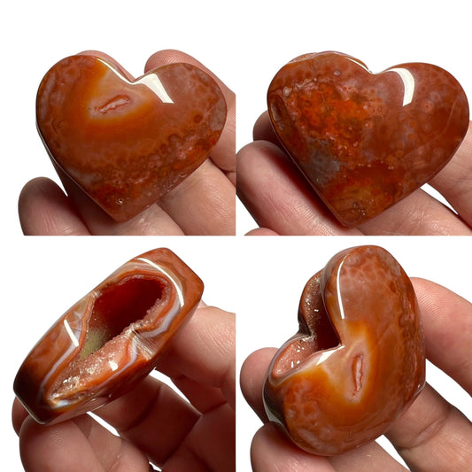 Carnelian Druzy Heart