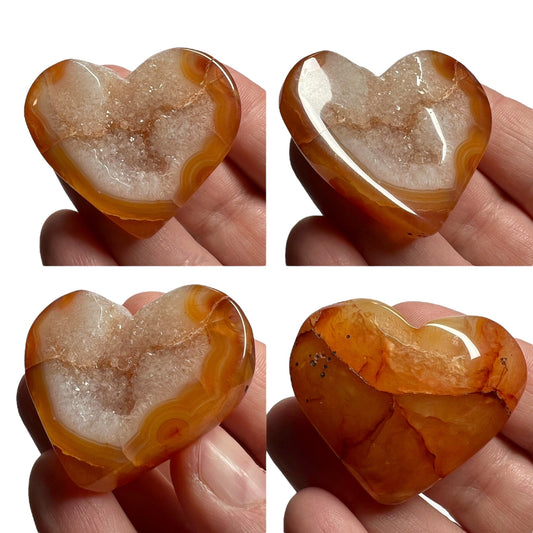 Carnelian Druzy Heart