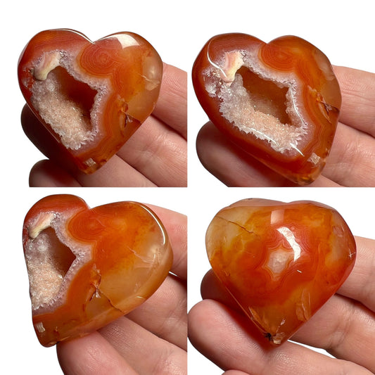 Carnelian Druzy Heart